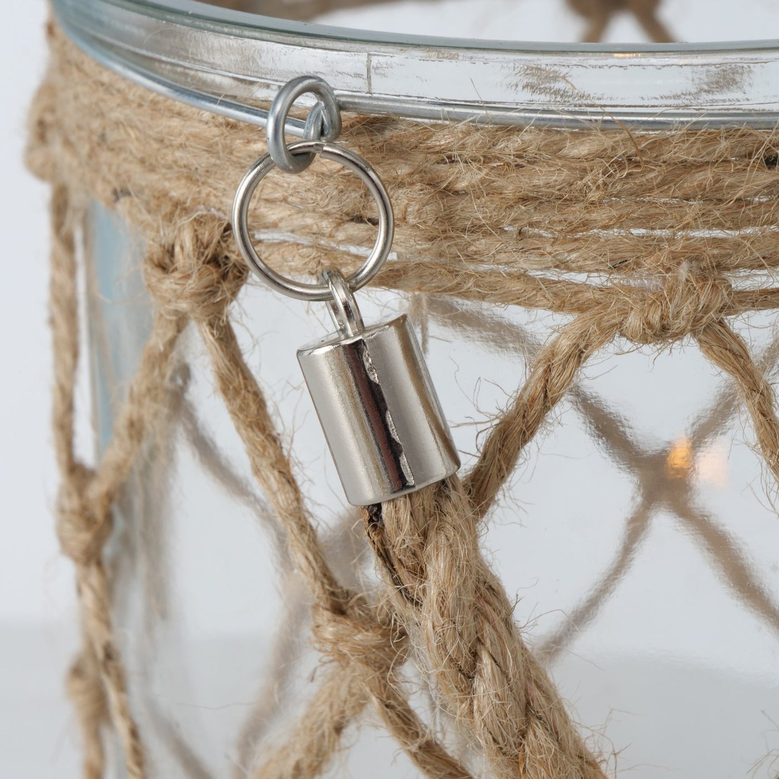 Das Windlicht | Glaswindlicht mit Juteseil