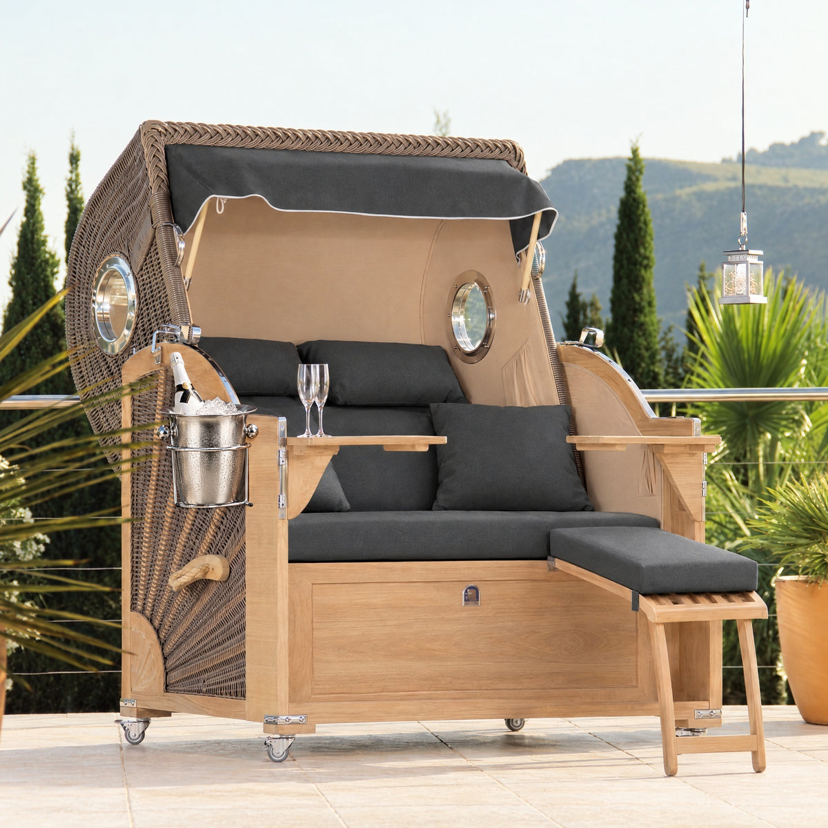 Der Eindrucksvolle Classic Teak – Bezug Graphit Grau Uni