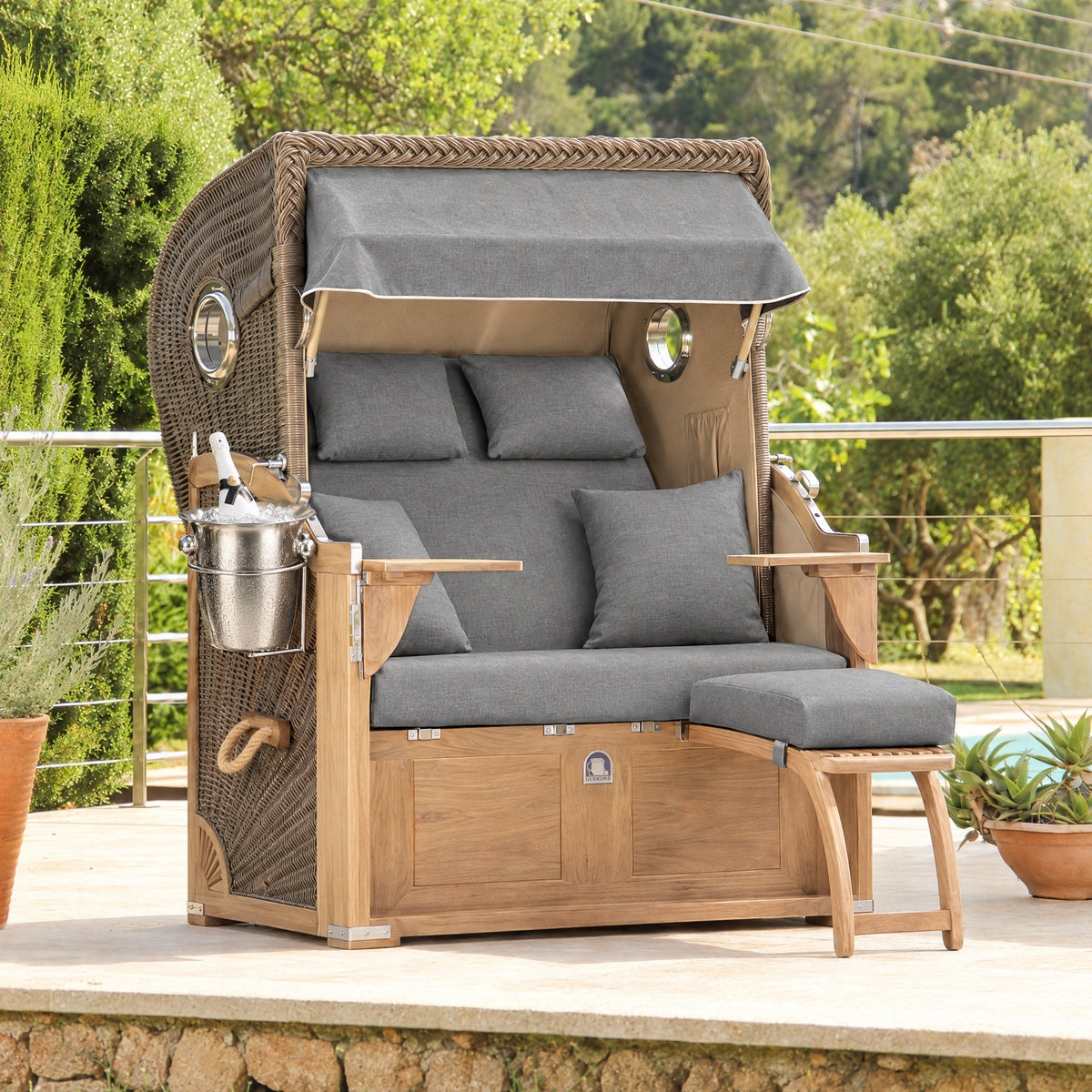Der Ideale Teak – Bezug Grau Meliert