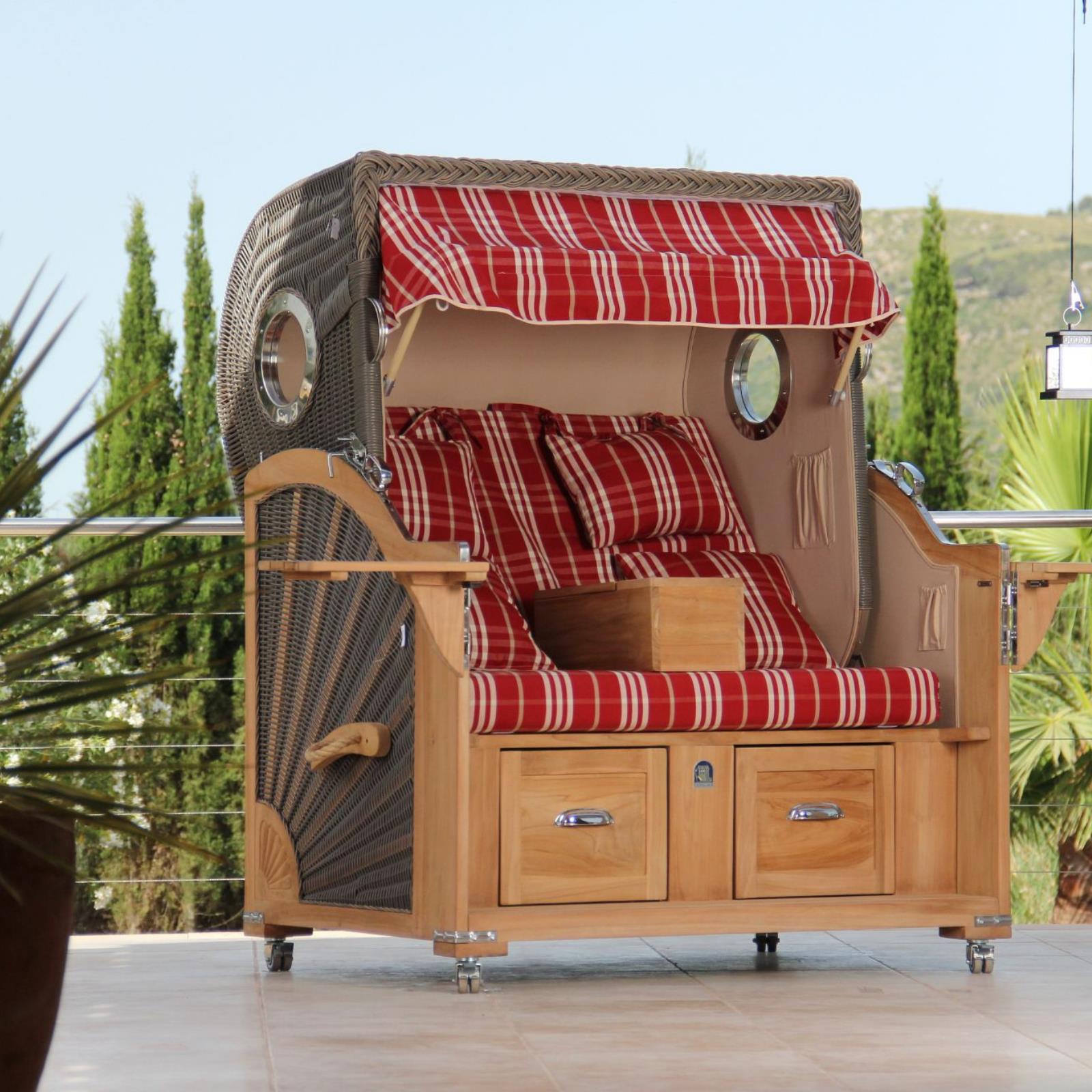 Strandkorb Mittelarmlehne | Teak