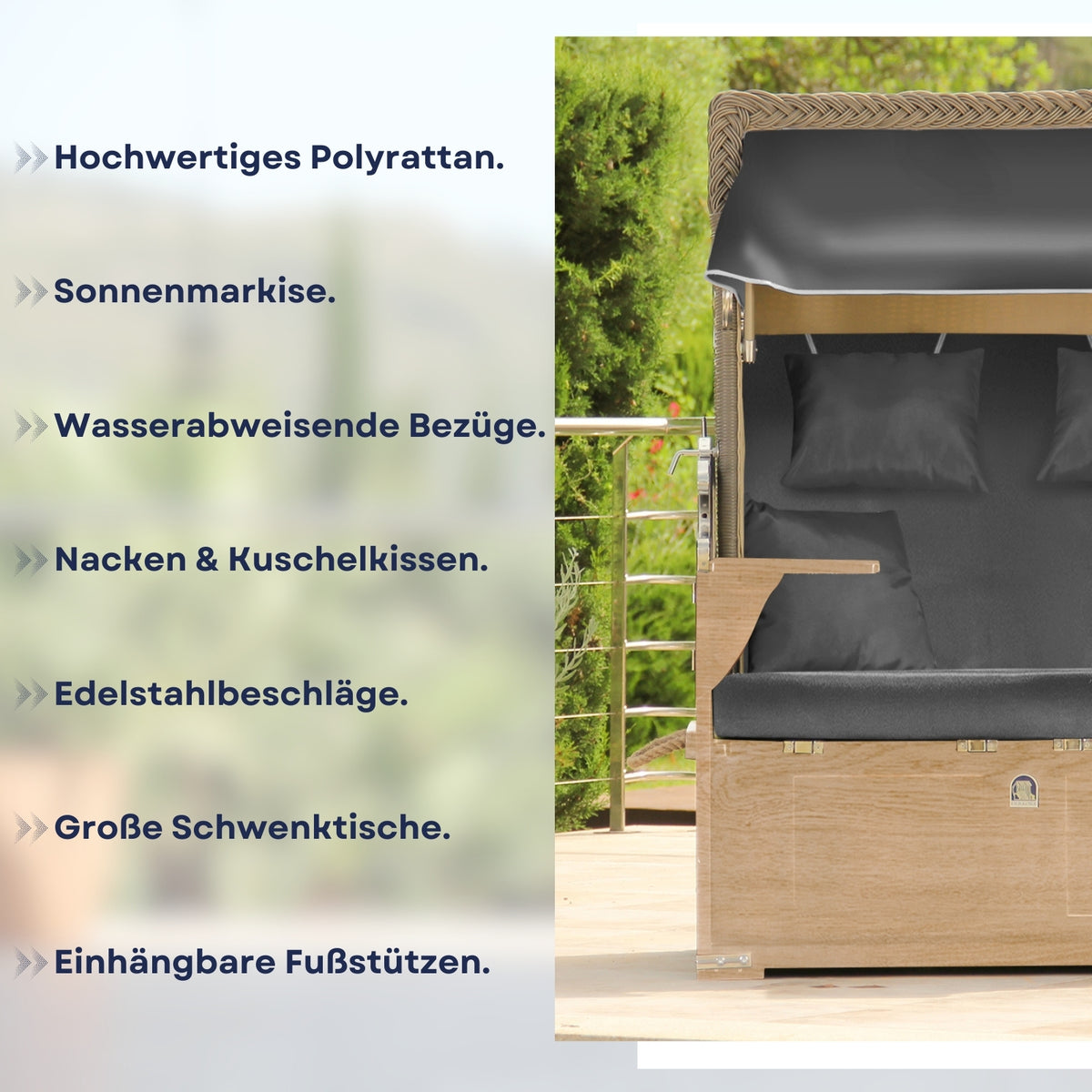 Ostsee Strandkorb mit Bullaugen: Der Ideale Teak Strandkorb – DERKORB