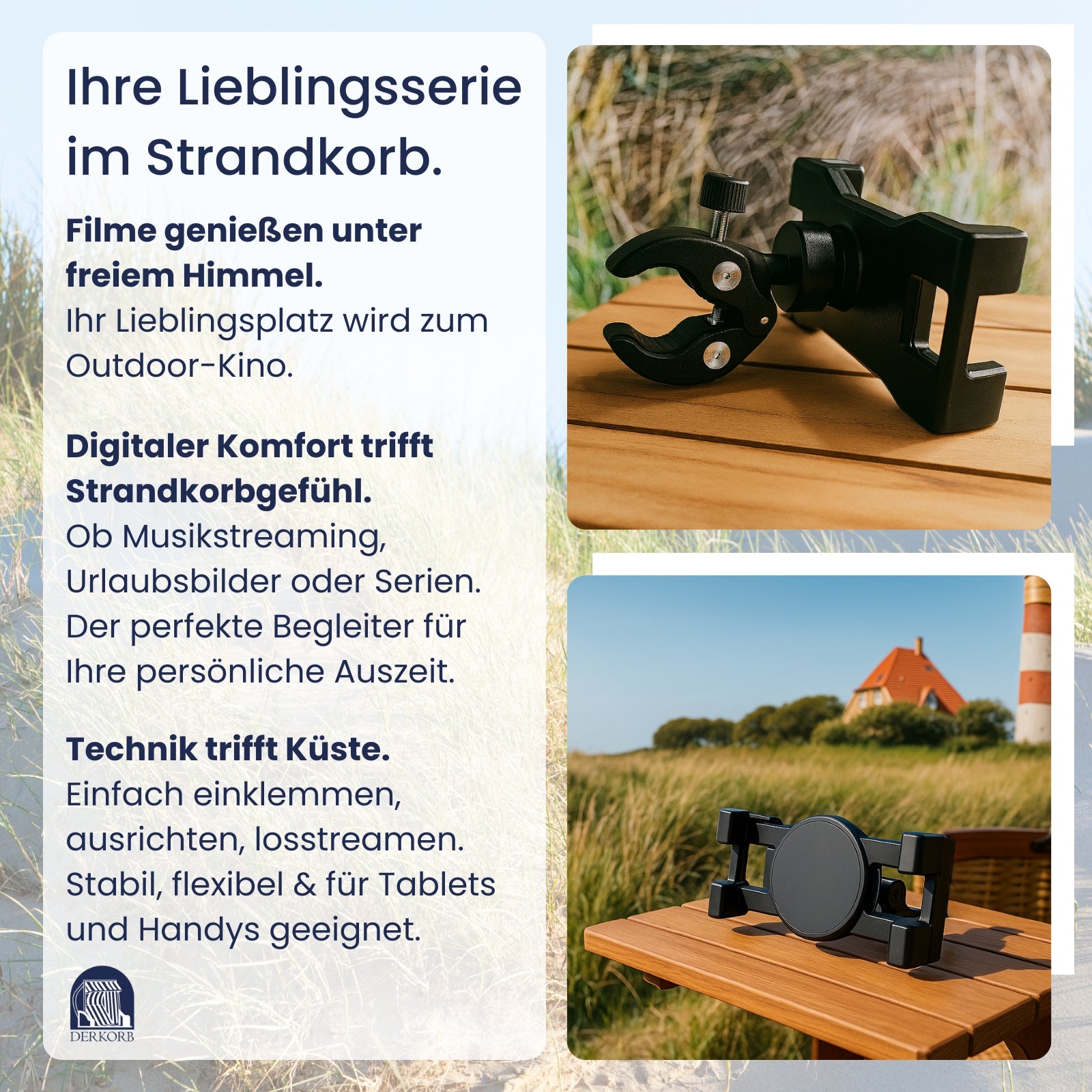 Strandkorb Tablethalterung